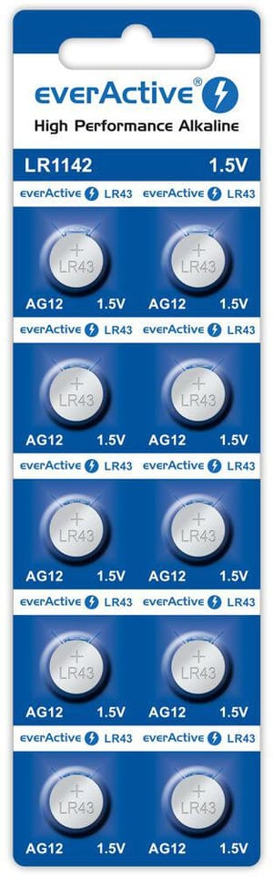 Bateria EVERACTIVE AG12/LR1142/SR43/LR43 1,5V alkaliczna blister (10szt)