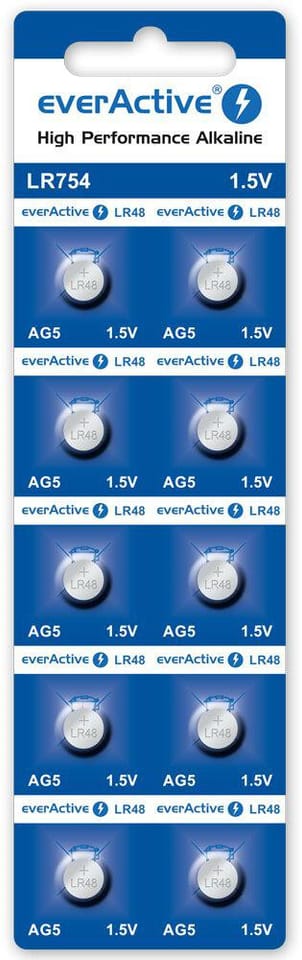 Bateria EVERACTIVE AG5/LR754/SR754/SR48/LR48/LR750 1,5V alkaliczna blister (10szt)