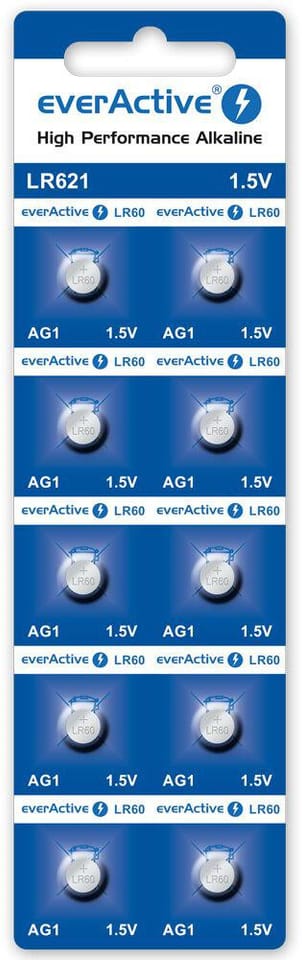 Bateria EVERACTIVE AG1/LR621/SR621/SR60/LR60/LR620 1,5V alkaliczna blister (10szt)