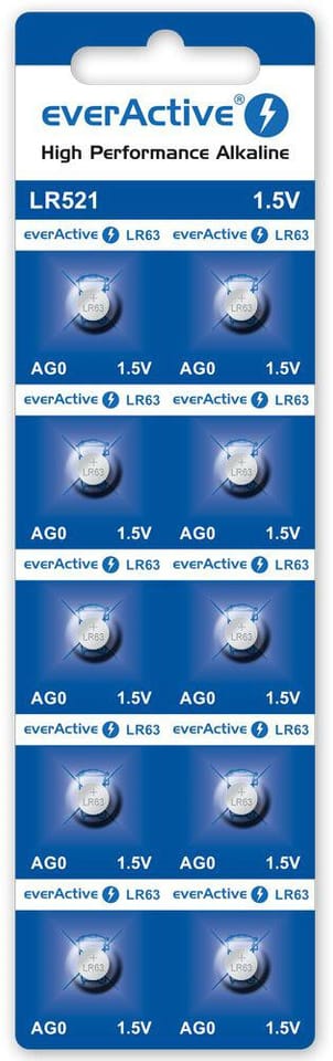 Bateria EVERACTIVE AG0/LR521/SR521/SR63/LR63 1,5V alkaliczna blister (10szt)