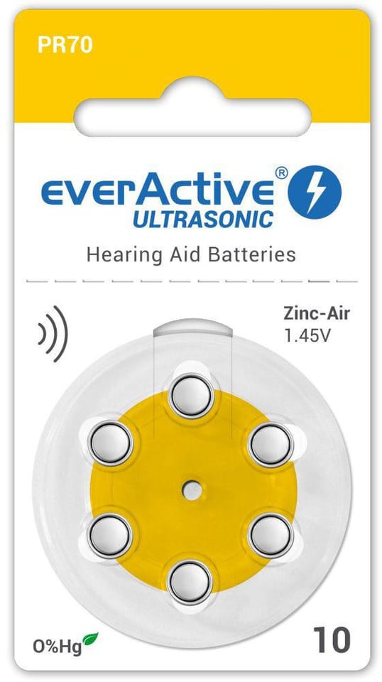 Bateria do aparatu słuchowego everActive ULTRASONIC 10 / PR70 (blister 6 szt.)