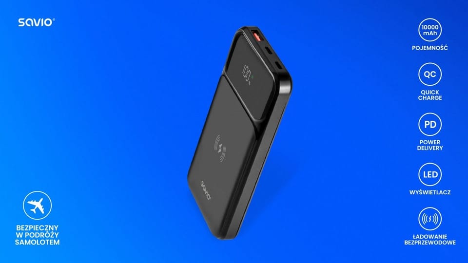 Powerbank bezprzewodowy 10000 mAh, BA-09