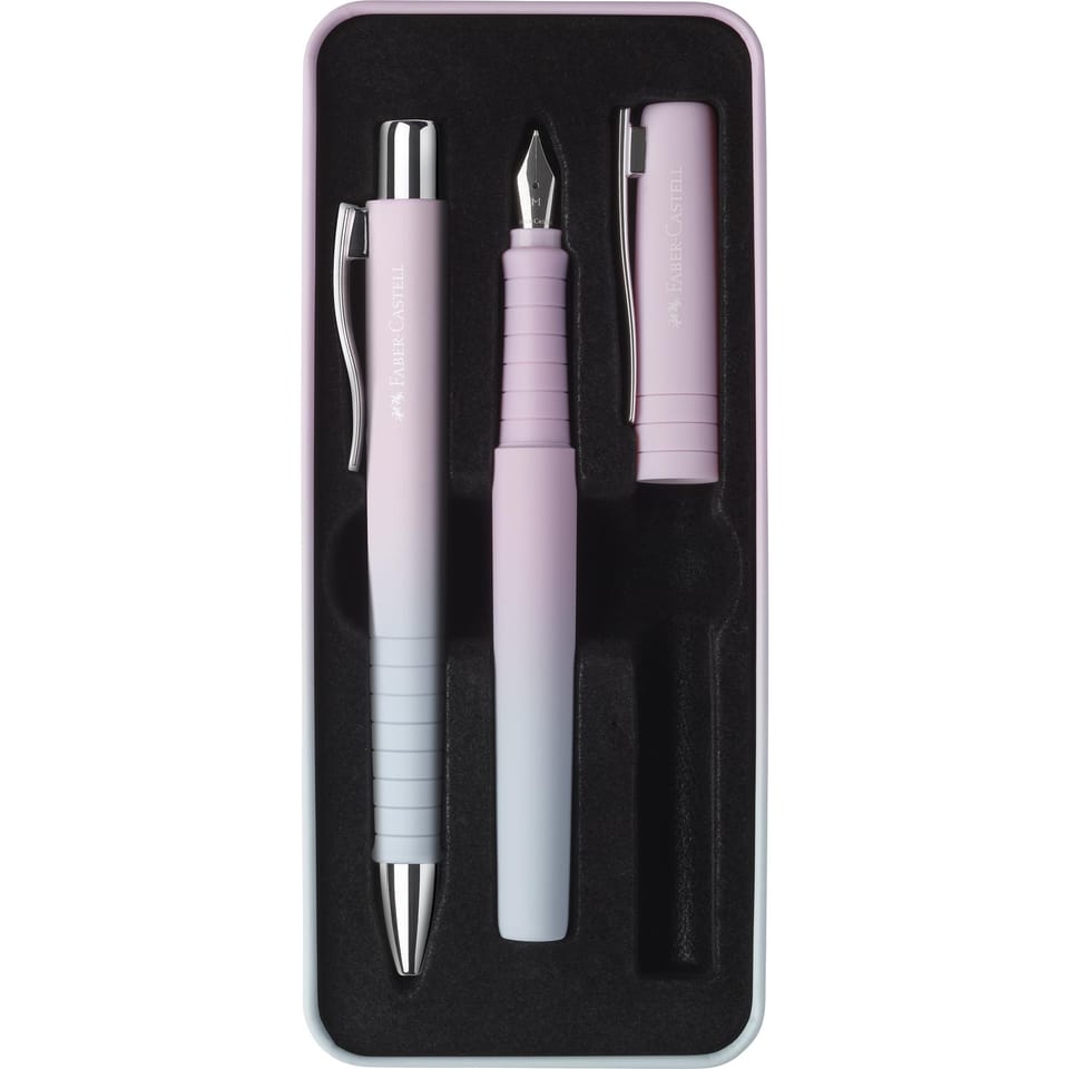 Zestaw POLY Pióro wieczne M + długopis BLUSHING SKY 241054 Faber-Castell