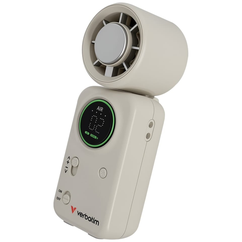 Mini wiatrak Verbatim Cool `n` Go Ice Touch biało srebrny 32346