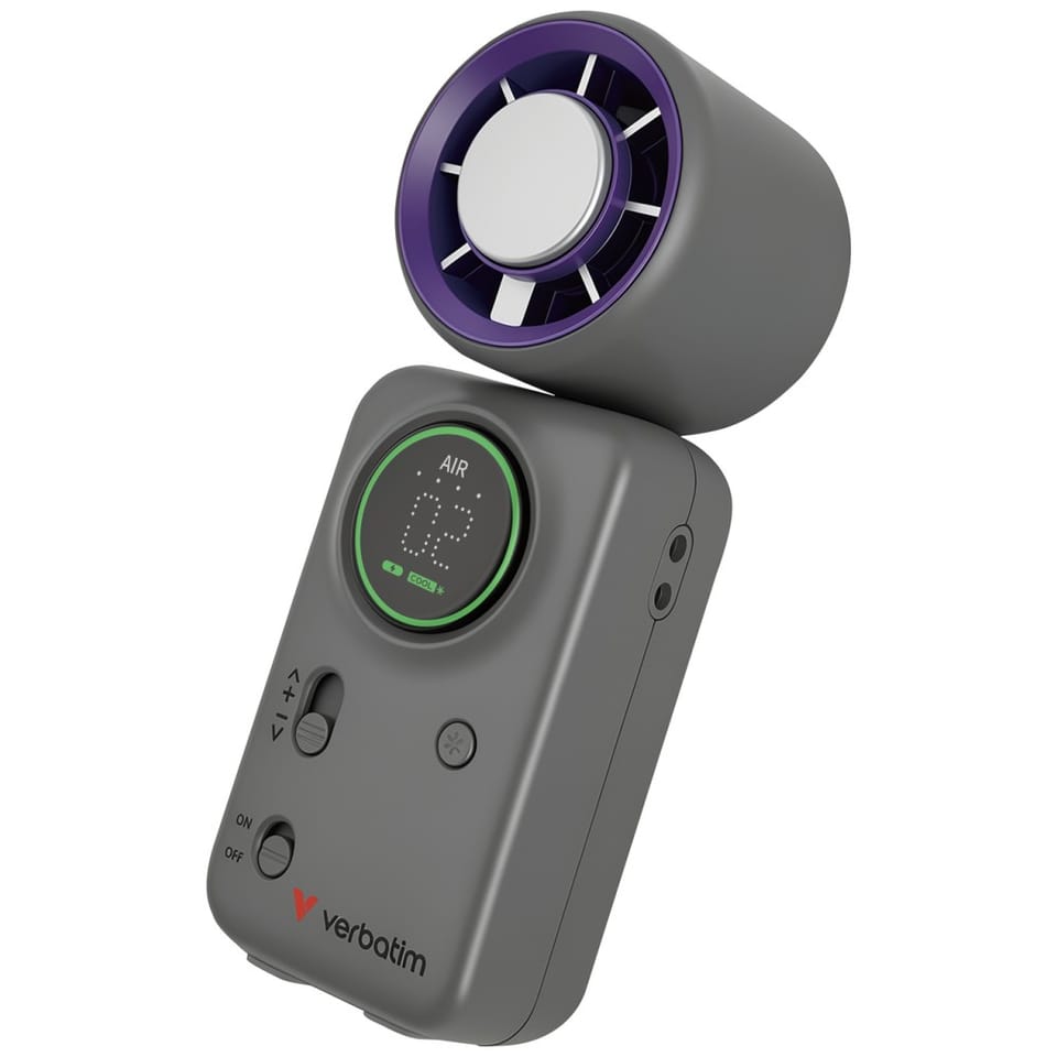 Mini wiatrak Verbatim Cool `n` Go Ice Touch fioletowo szary 32347