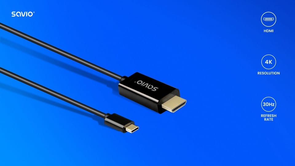 CL-191 USB-C to HDMI Cable - 30 Hz, 2 m, Plastic