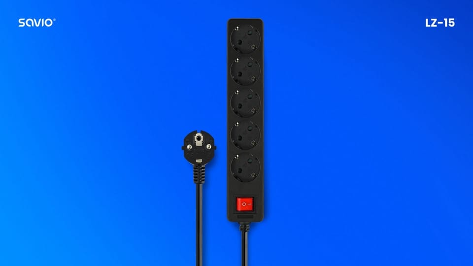 Power strip 5-way LZ-01 Schuko SAVIO