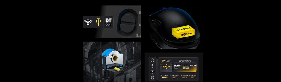 Mysz dla graczy bezprzewodowa Hator Quasar 3 Pro czarna