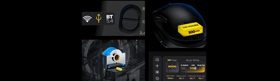 Mysz dla graczy bezprzewodowa Hator Quasar 3S Pro Wireless czarna