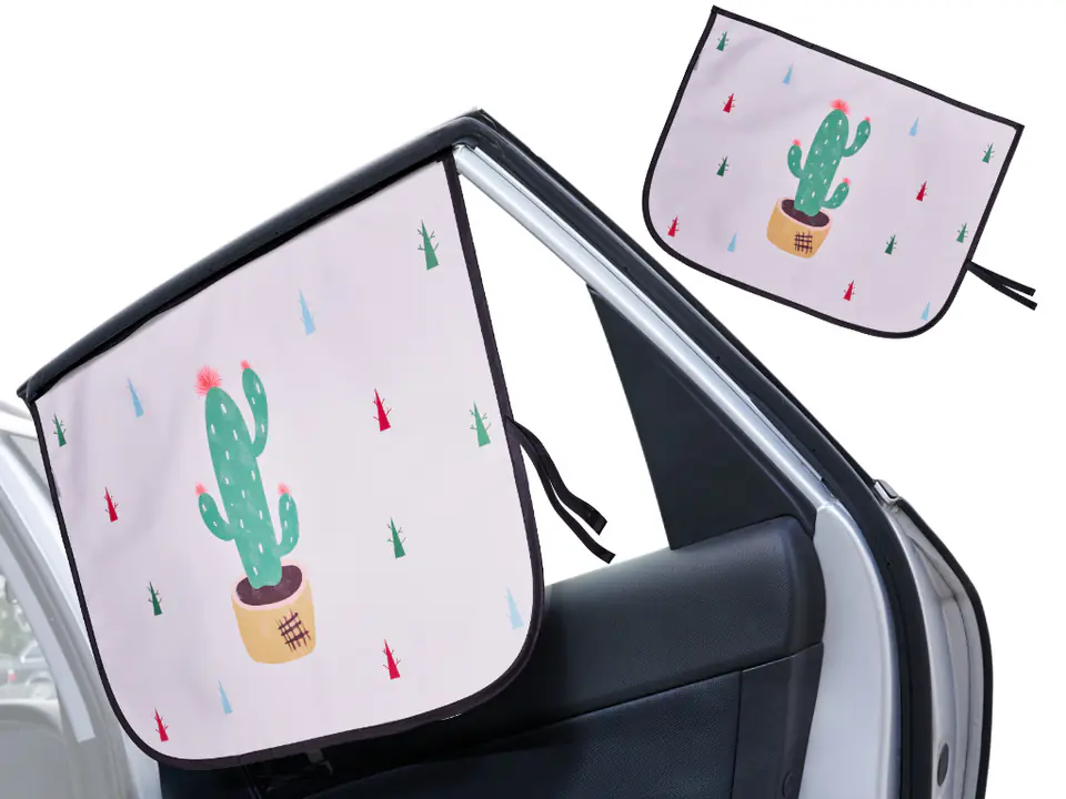 Curtain Magnetic Car Window Cover Cactus