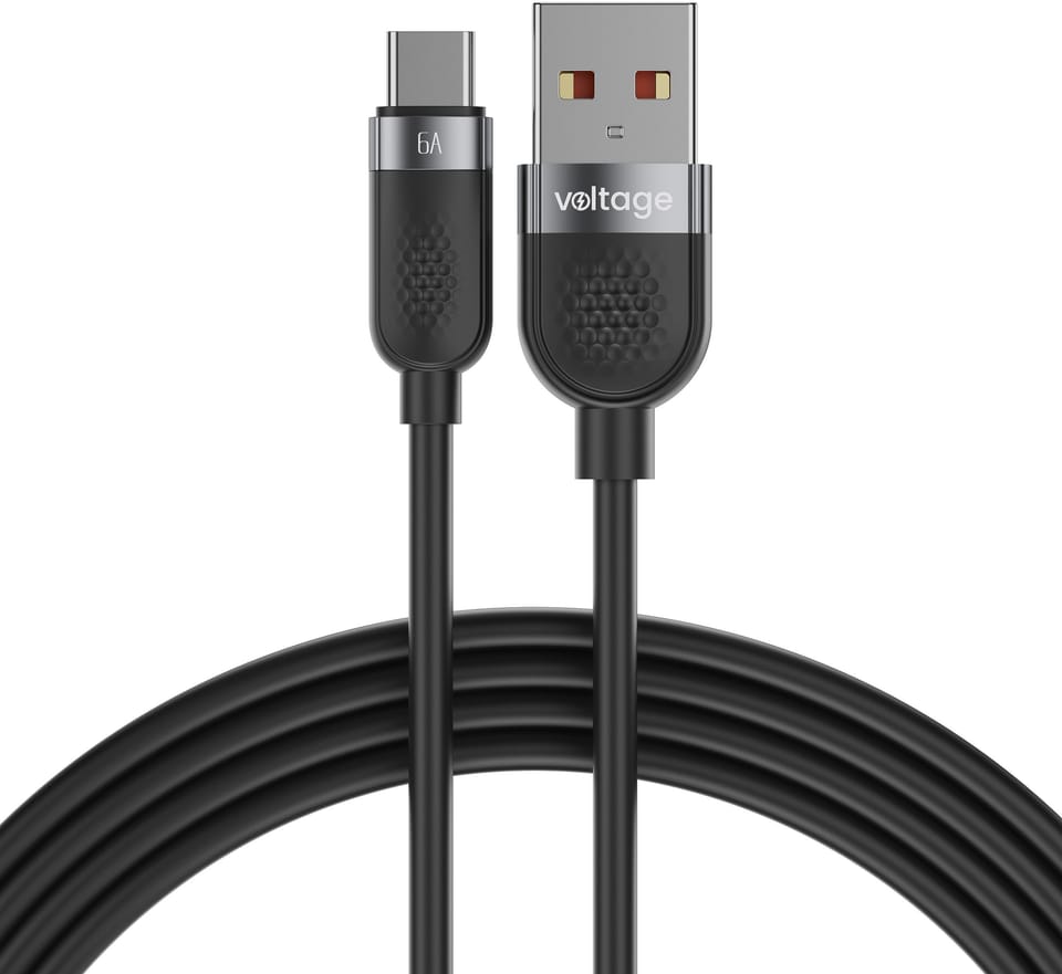Kabel USB-A / USB-C Voltage Silicone 66W PD 100cm czarny