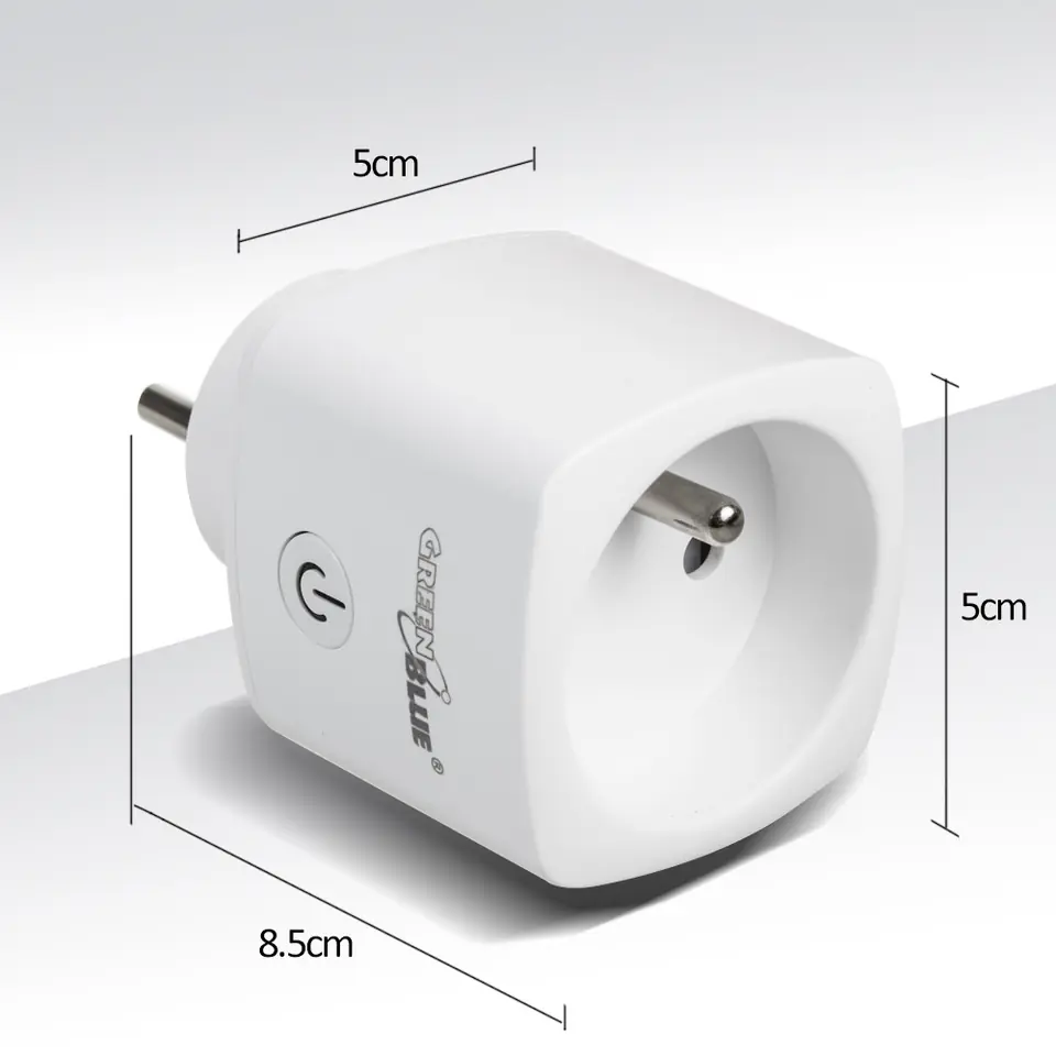 Zdalnie sterowane gniazdko WiFi zuż. energii, timer, typ E