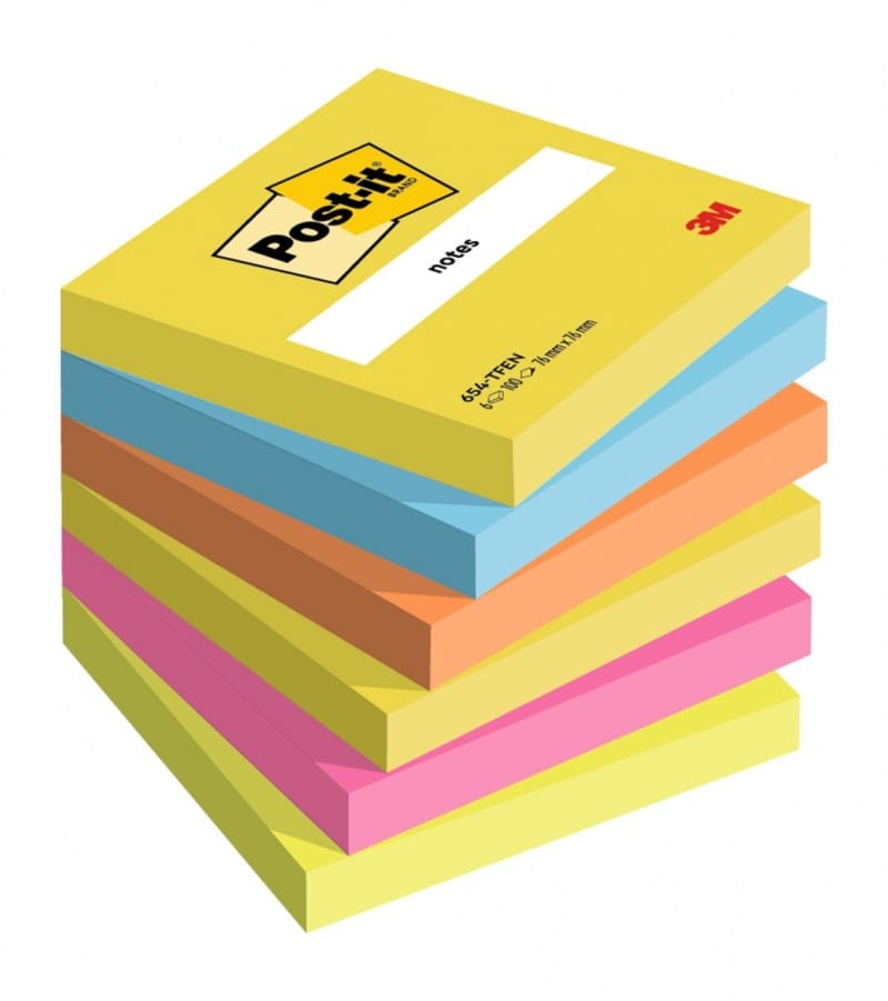 Bloczek samoprzylepny POST-IT 76x76mm mix kolorów 100 kartek 7100317840 3M