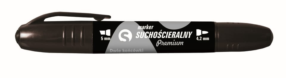 Marker suchościeralny dwustronny czarny KM504-V2 TETIS 5mm/4.2mm