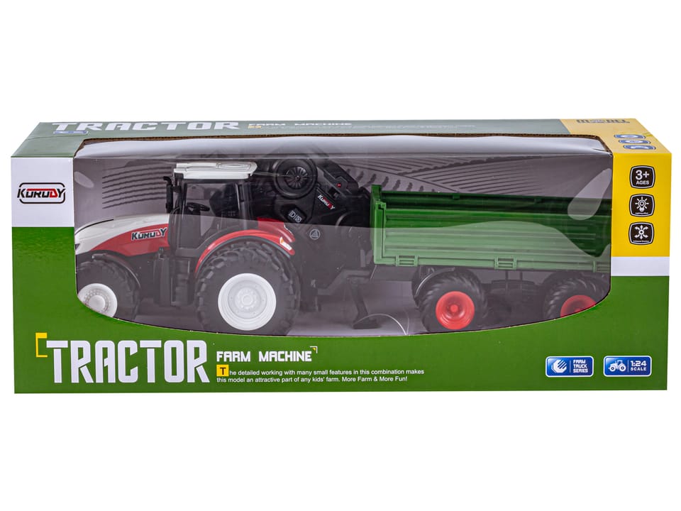 Ciągnik Z Przyczepą Duży Traktor Zdalnie Sterowany RC 1:24