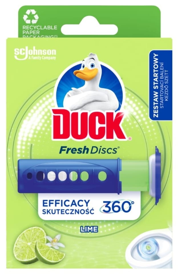 Żelowy krążek do WC z dozownikiem 36ml DUCK Lime Burst