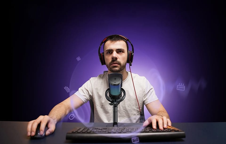 Mikrofon gamingowy MAONO DM40 Pro bezprzewodowy (czarny)
