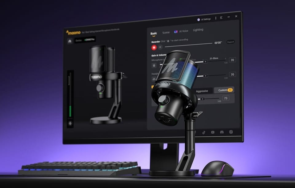 Mikrofon gamingowy MAONO DM40 Pro bezprzewodowy (czarny)