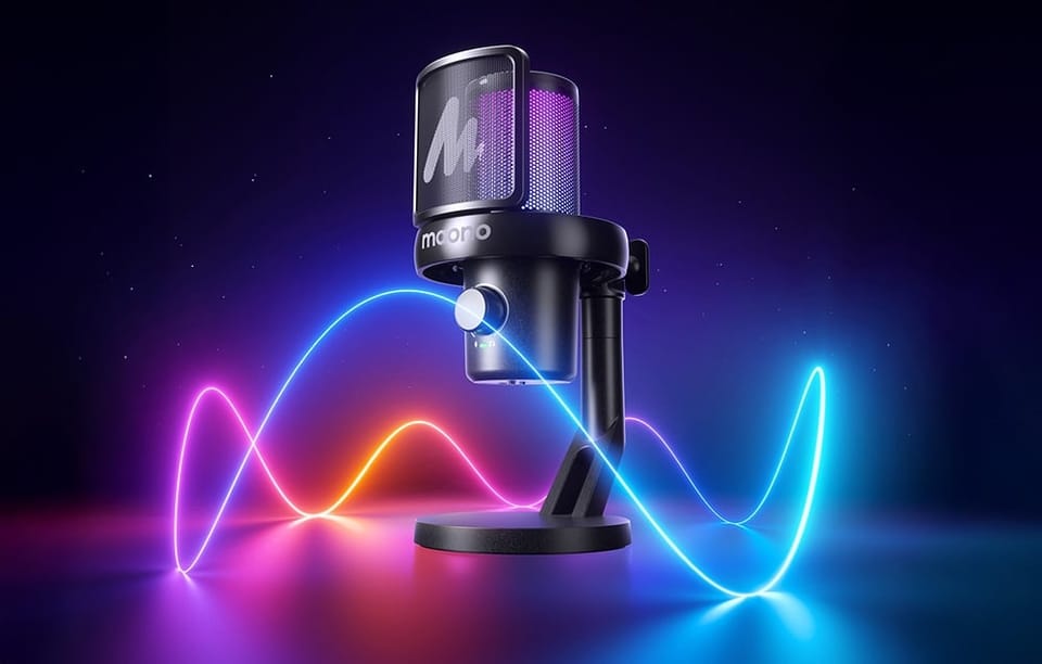 Mikrofon gamingowy MAONO DM40 Pro bezprzewodowy (czarny)