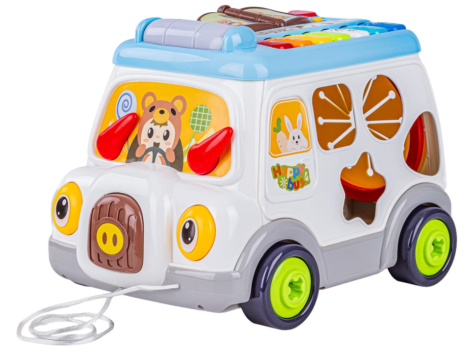 Multifunkcyjny Edukacyjny Samochód Autobus Do Skręcania Pianinko Sorter