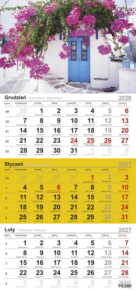 Kalendarz trójdzielny(H) SANTORINI T-106T-06 Michalczyk i Prokop