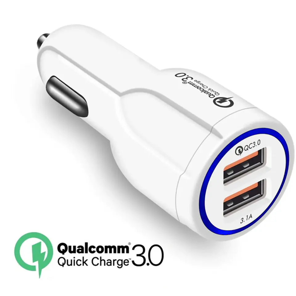 Chargeur voiture 2x USB 12V Quick Charge 3.0 3.1A