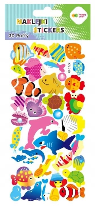Naklejki 3D PUFFY Colorful Fishes 95mm x 220mm HA 4241 9522-KA03 HAPPY COLOR