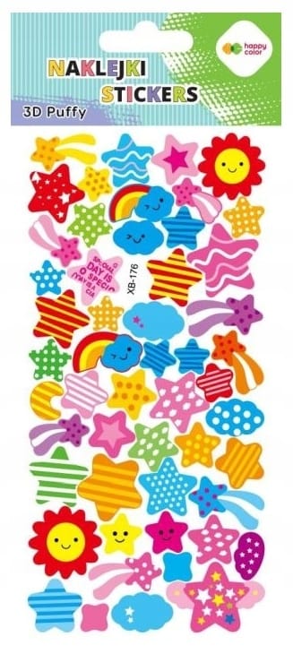 Naklejki 3D PUFFY Sky Stars 95mm x 220mm HA 4241 9522-KF02 HAPPY COLOR