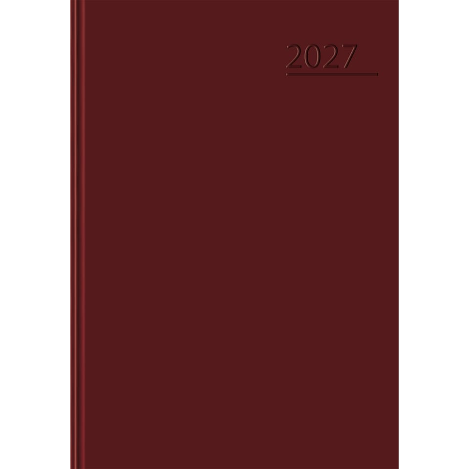 Kalendarz A5 dzienny bordowy BASIC 2027r 400213582 TOP 2000