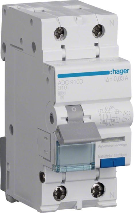 Wyłącznik różnicowo-nadprądowy 2P 10A B 0,03A typ AC ADC910D