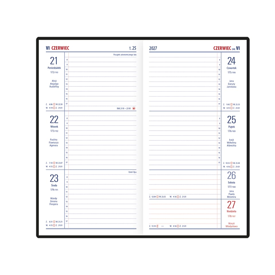Kalendarz TENORIS IMPRESS notesowy (N2) 102 x 193 mm 2027 TELEGRAPH