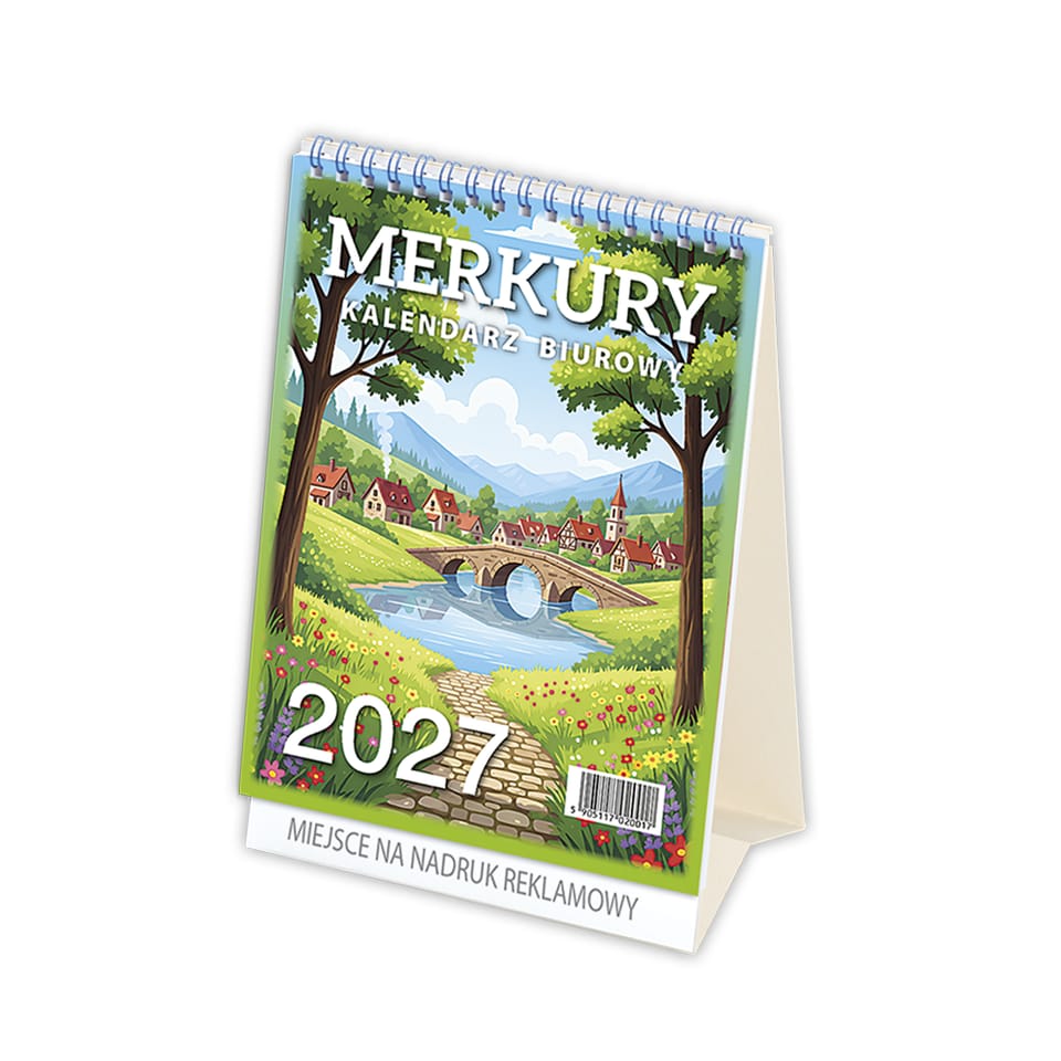 Kalendarz biurowy MERKURY H5 stojący pionowy 152x225mm 2027 TELEGRAPH