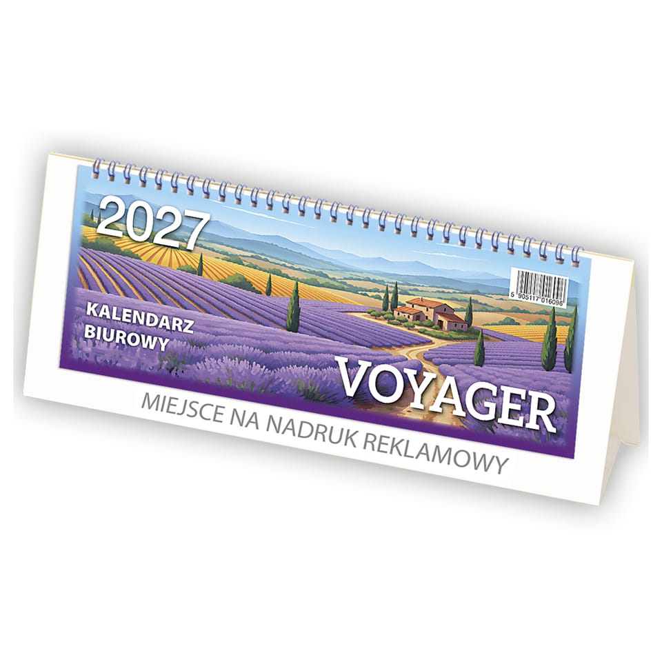 Kalendarz biurowy VOYAGER (H4b) - biały 268x97mm 2027 TELEGRAPH