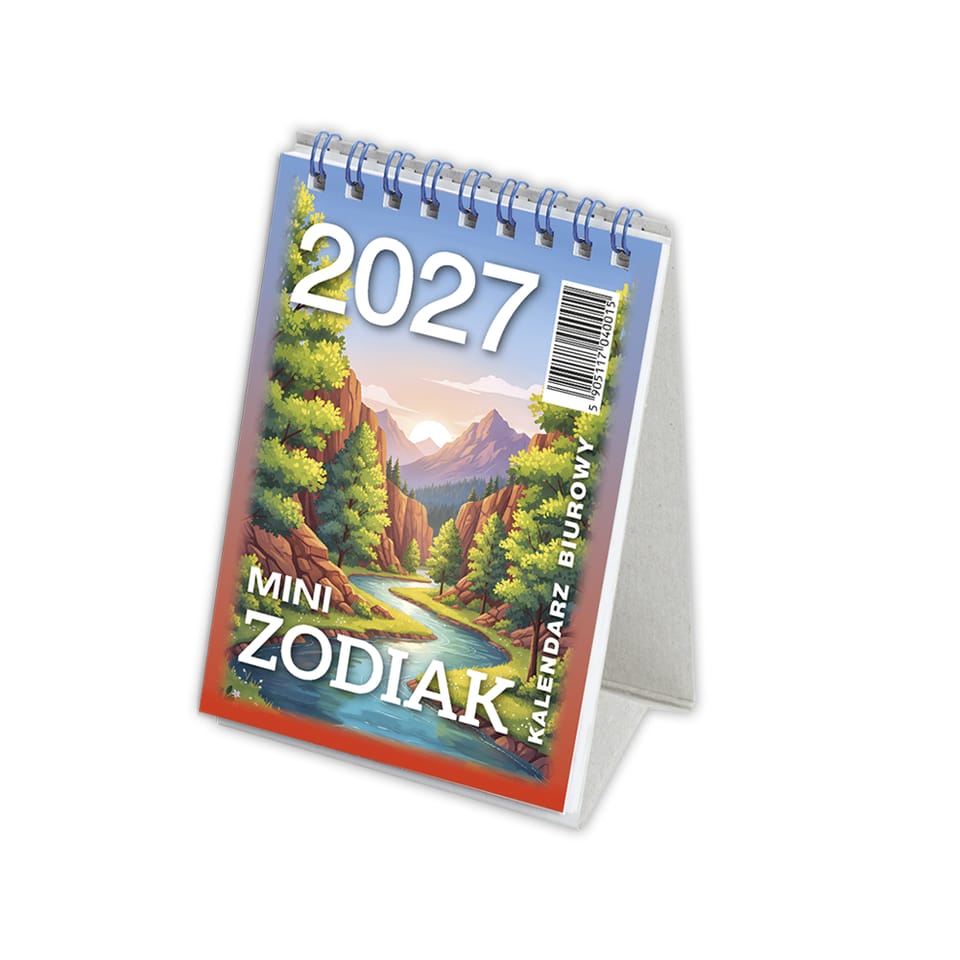 Kalendarz biurowy MINI ZODIAK H7 stojący pionowy 85x120mm 2027 TELEGRAPH