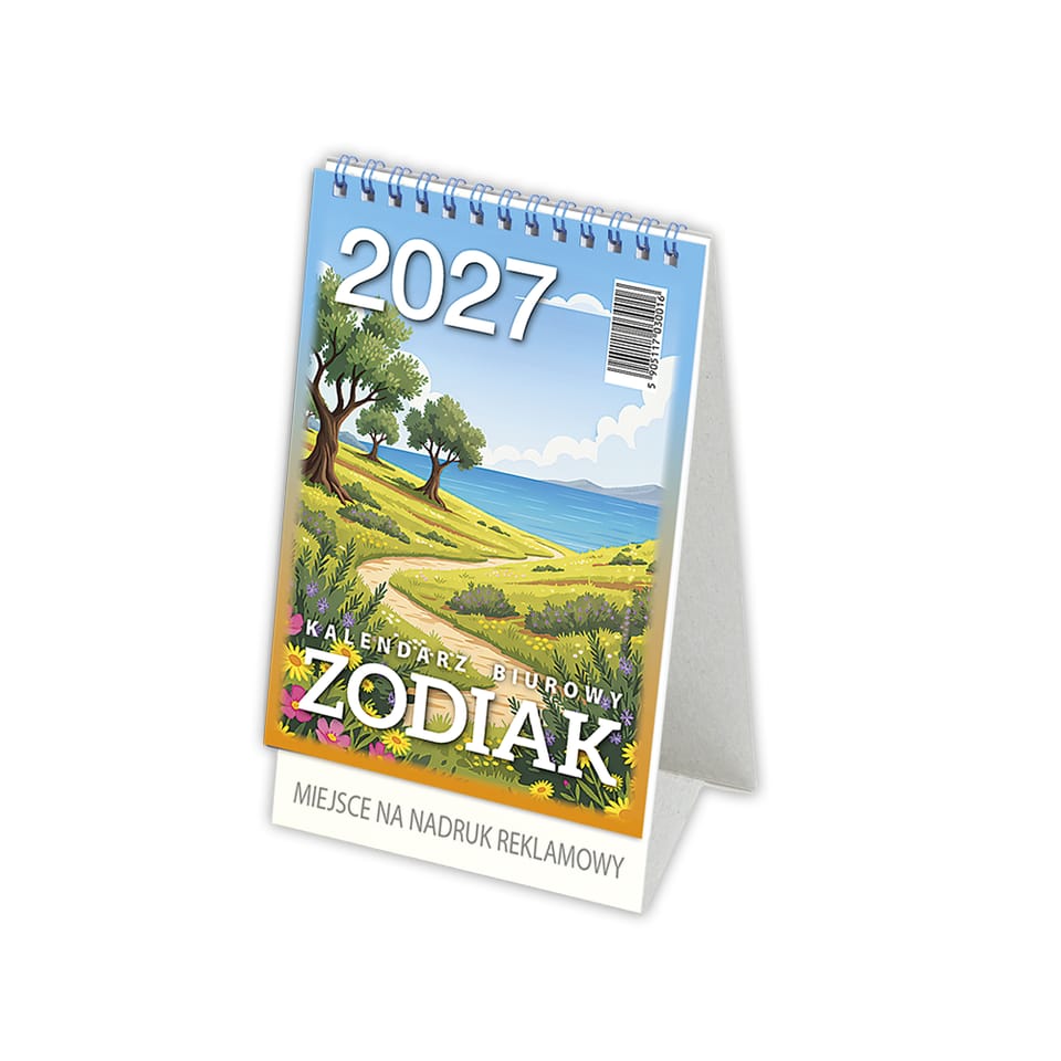 Kalendarz biurowy ZODIAK H6 stojący pionowy 118x193mm 2027 TELEGRAPH