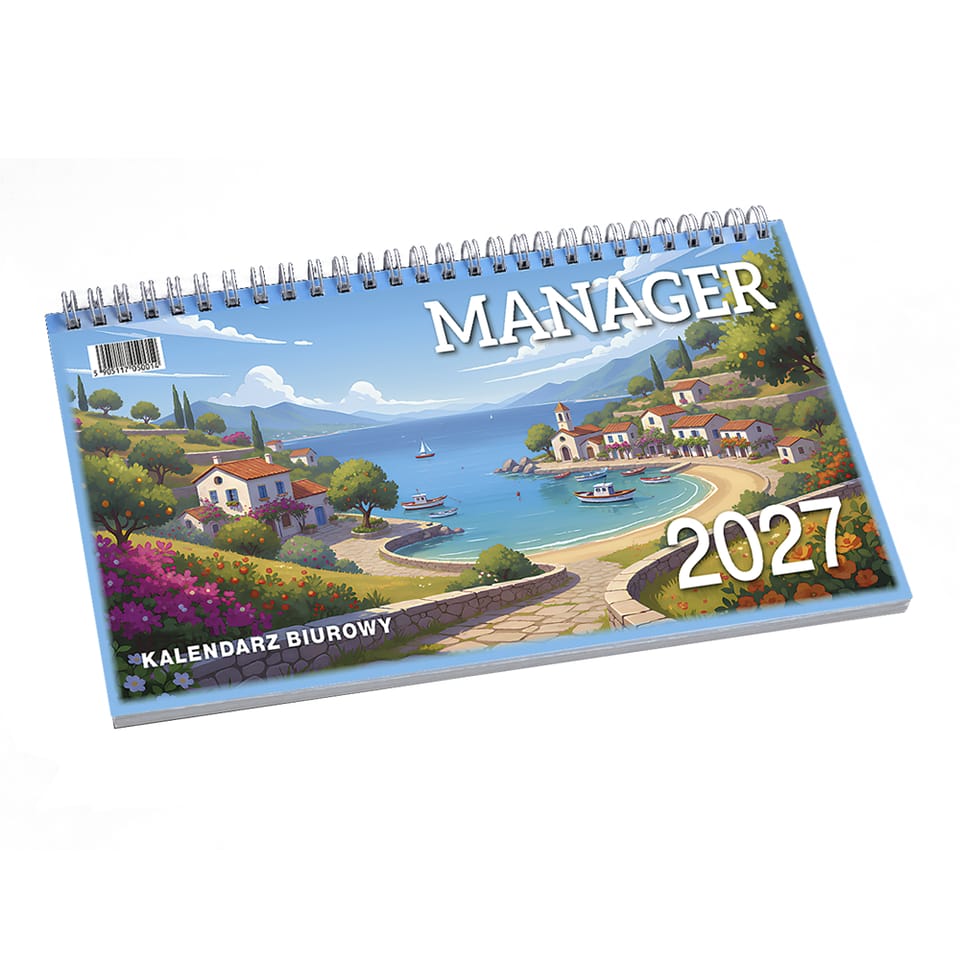 Kalendarz biurowy leżący MANAGER H3 320x150mm 2027 TELEGRAPH