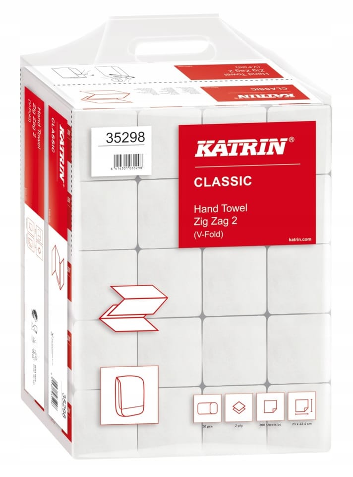 Ręcznik ZZ V-FOLD KATRIN biały Classic 35298(20x200szt) folia