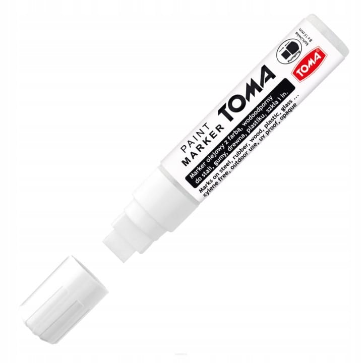 Marker olejowy JUMBO biały 15x8mm TO-443 TOMA