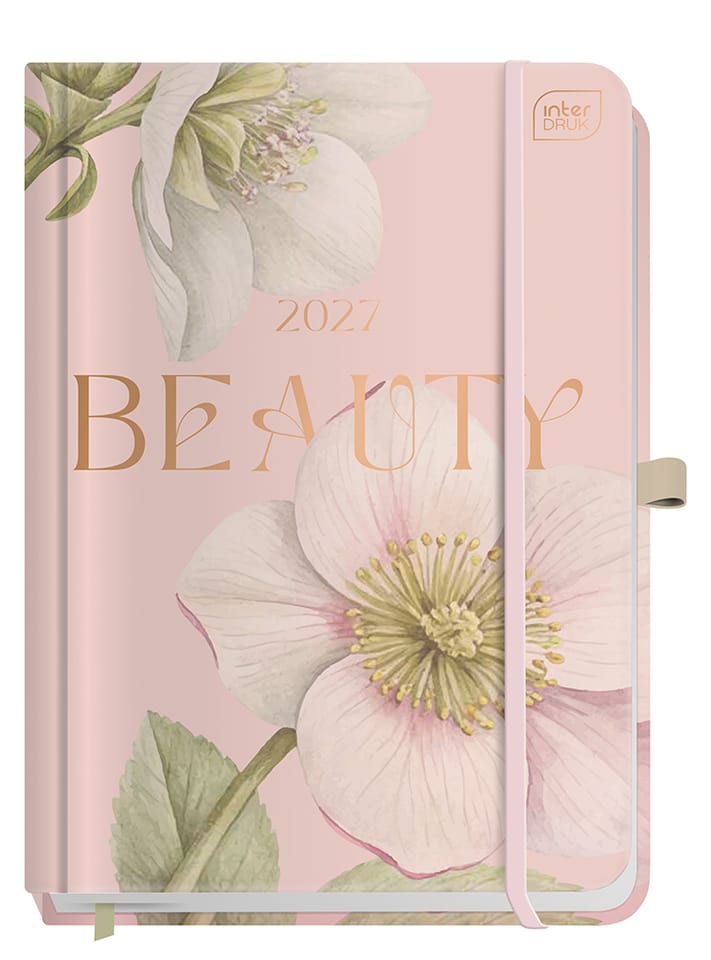 Kalendarz książkowy 2027 A5 192 Beauty Metallic z kieszonką Anemone INTERDRUK
