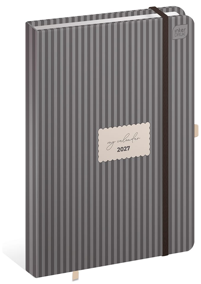 Kalendarz książkowy 2027 A5 384 Mat+UV Stripes INTERDRUK