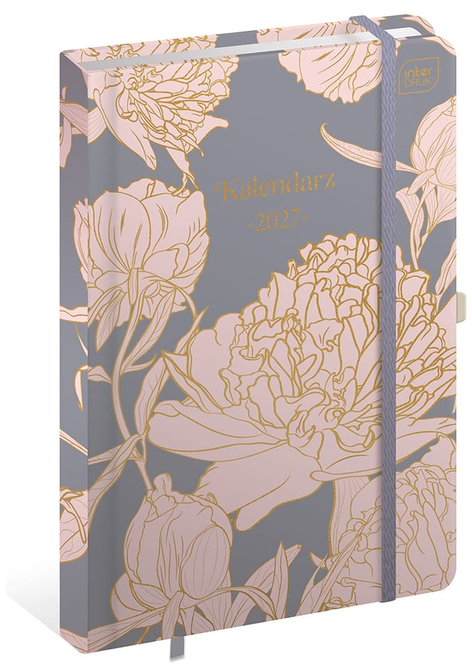 Kalendarz książkowy 2027 A5 384 Metallic Peony INTERDRUK