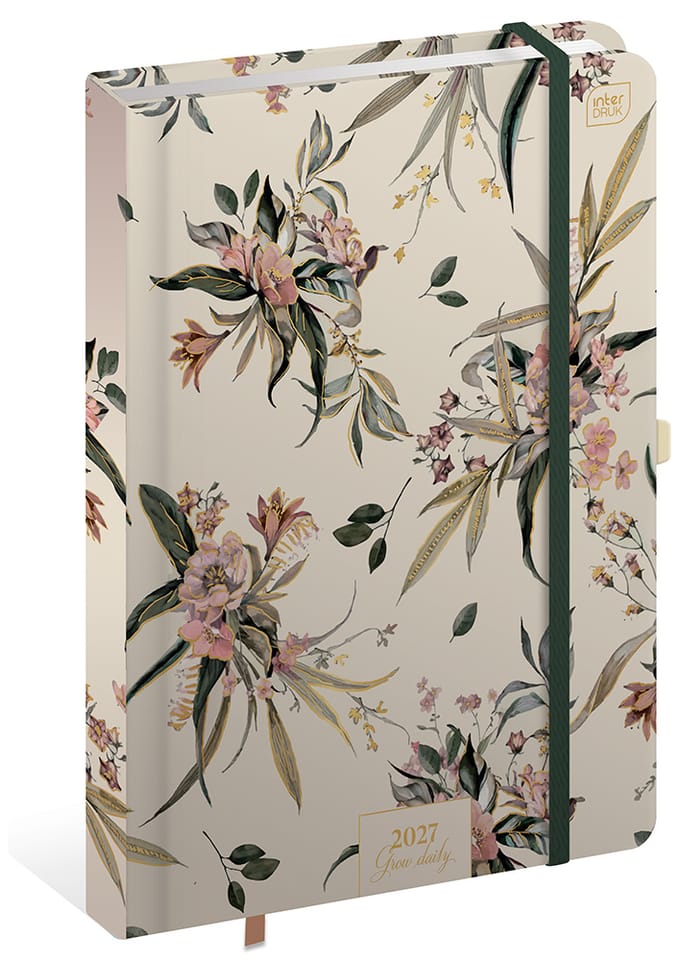 Kalendarz książkowy 2027 B5 192 Metallic Blossom Daily INTERDRUK