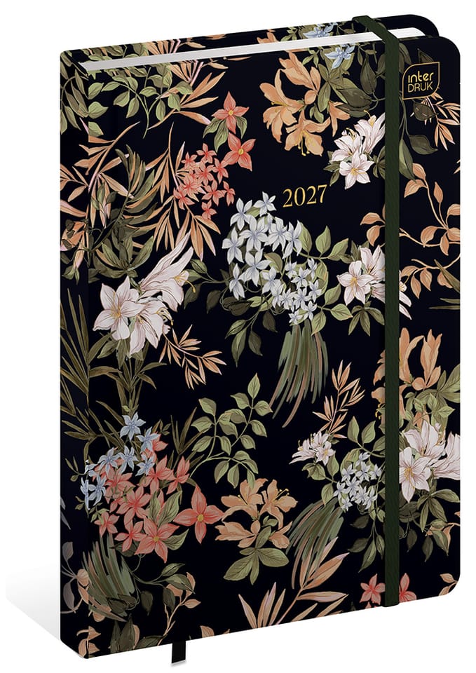 Kalendarz książkowy 2027 B6 192 Metallic Bloom INTERDRUK