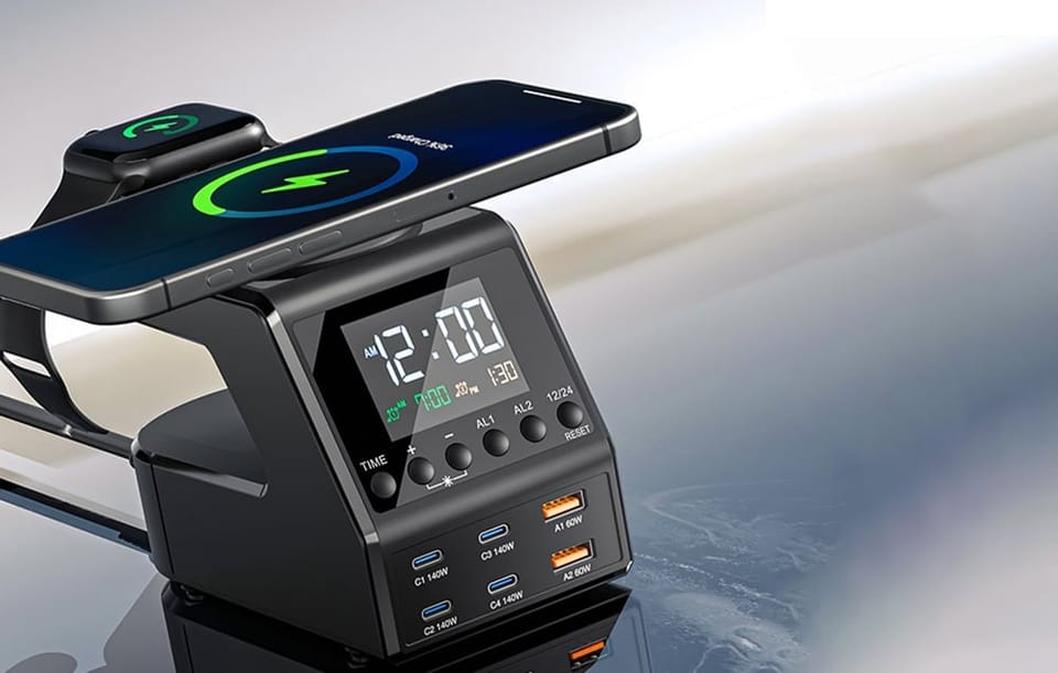 Budzik BLITZWOLF BW-FW10 z ładowarką 240W 2xUSB-A 4xUSB-C