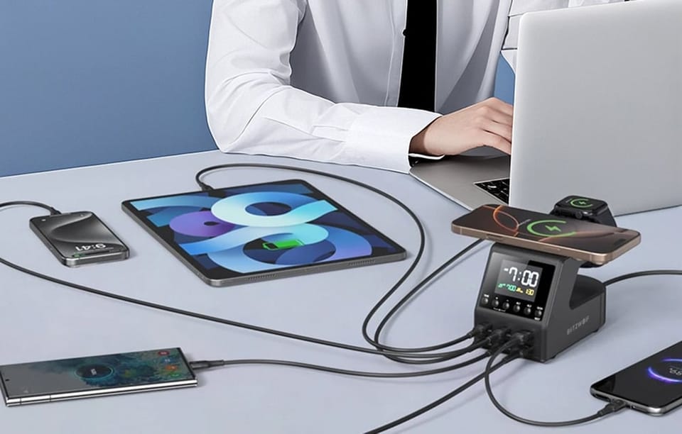 Budzik BLITZWOLF BW-FW10 z ładowarką 240W 2xUSB-A 4xUSB-C