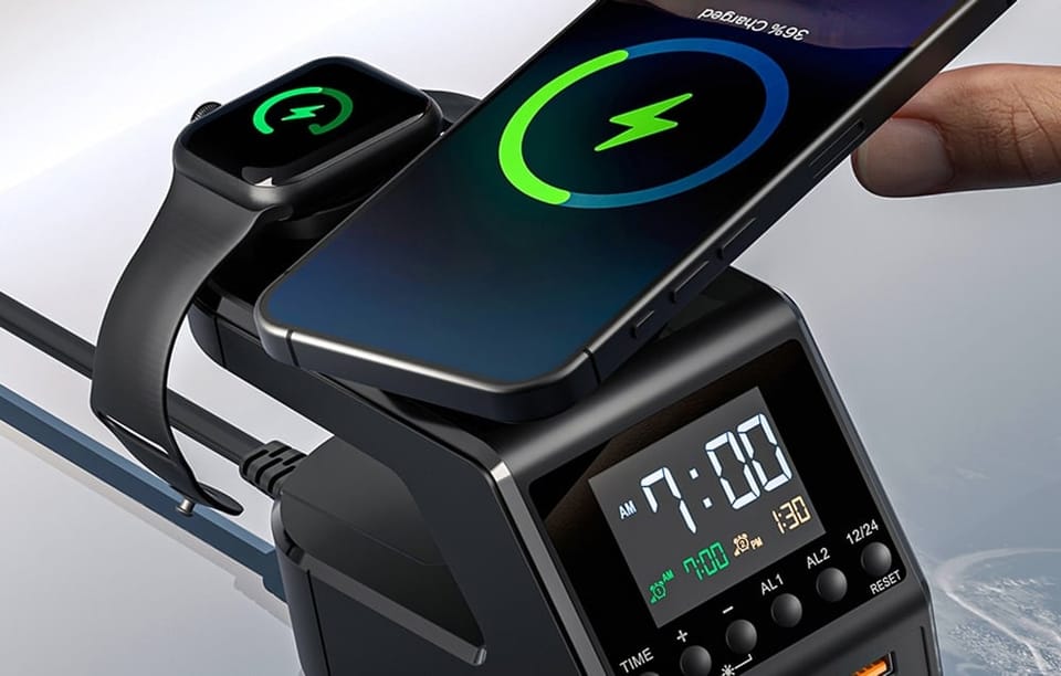 Budzik BLITZWOLF BW-FW10 z ładowarką 240W 2xUSB-A 4xUSB-C