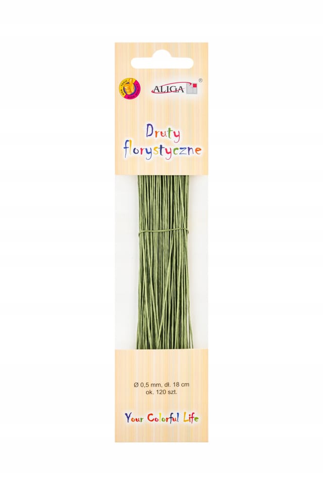 Druty florystyczne DA-3995 zielone rozm. 0,5mm x 18cm 120szt. ALIGA