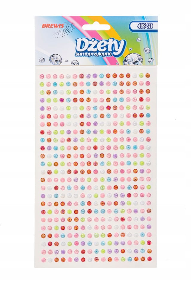 Dżety samoprzylepne kwiatki 3mm 408szt. DS102 BREWIS