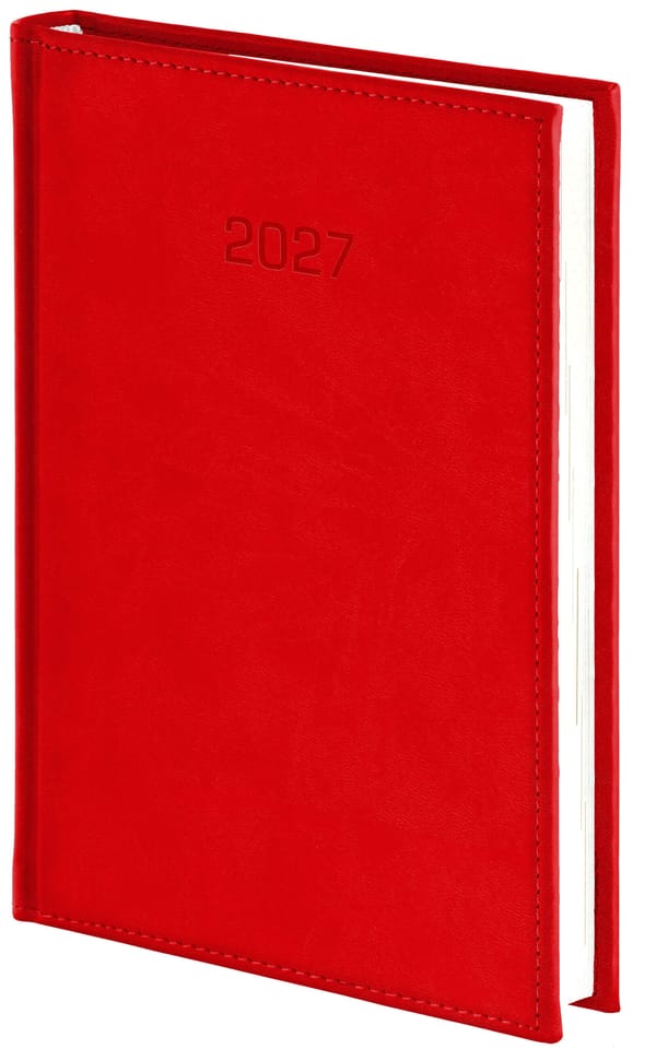 Kalendarz A5 VIVELLA dzienny, czerwony, papier biały 216A5DB Wokół nas