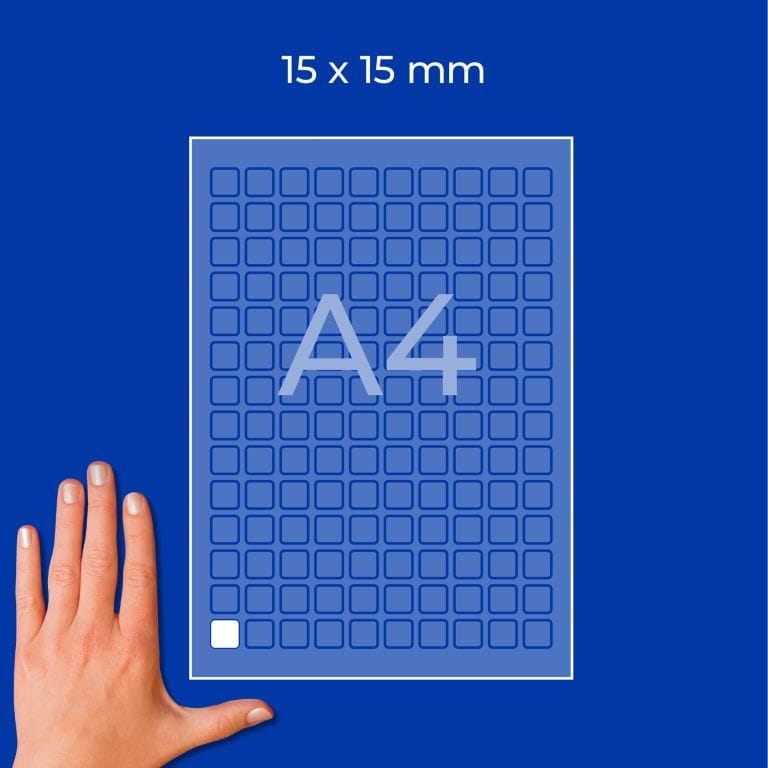 Etykiety do oznaczeń PPWR papierowe z trwałym klejem białe 15x15mm (10 ark.) L7130-10 AVERY ZWECKFORM
